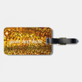 Bagagelabel voor bruiloft Gold Glitter Wedding (Achterkant horizontaal)