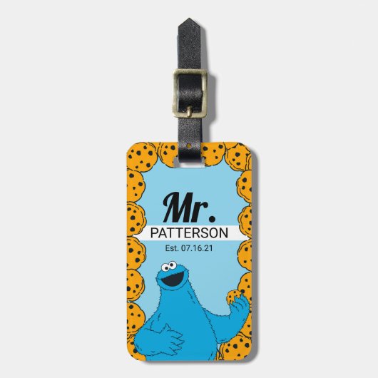 Bagagelabel voor Cookie Monster-koppel (Voorkant verticaal)