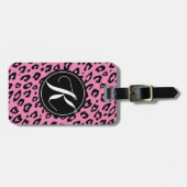 Bagagelabel voor de roze monogrammen van bladluipa (Voorkant horizontaal)