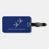 Bagagelabel voor een paardenvliegend blauw reizen (Achterkant horizontaal)