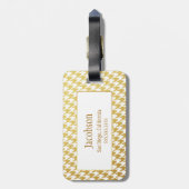 Bagagelabel voor gouden en witte geluidsmonogram (Achterkant verticaal)