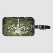 Bagagelabel voor groene Eiffeltoren (Voorkant (horizontaal))