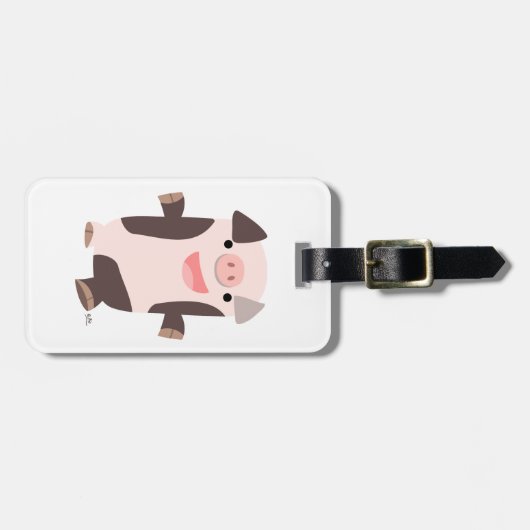 Bagagelabel voor het glimlachen van Cartoon (Voorkant horizontaal)