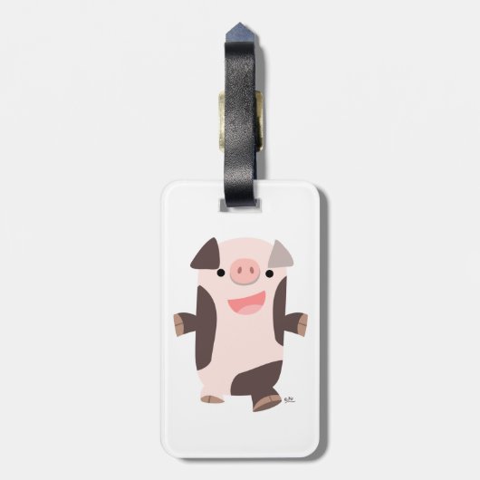 Bagagelabel voor het glimlachen van Cartoon (Achterkant verticaal)