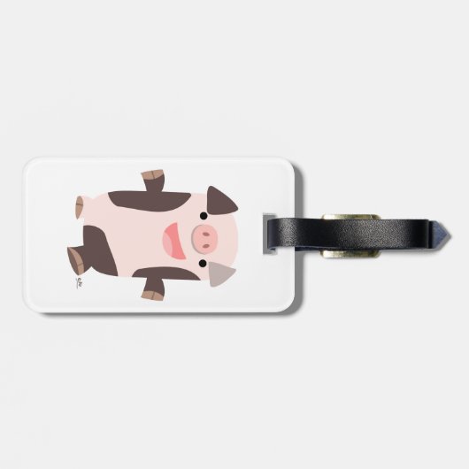 Bagagelabel voor het glimlachen van Cartoon (Achterkant horizontaal)