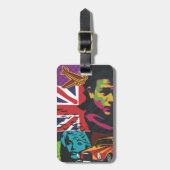 Bagagelabel voor het verzamelen met lederriem (Voorkant verticaal)