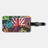 Bagagelabel voor het verzamelen met lederriem (Achterkant horizontaal)