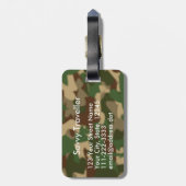 bagagelabel voor Mannen Kalm Jouw tekst Camouflage (Achterkant verticaal)
