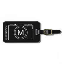 Bagagelabel voor monogramcamera - zwart-wit