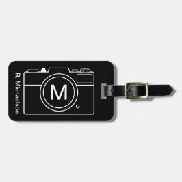 Bagagelabel voor monogramcamera - zwart-wit