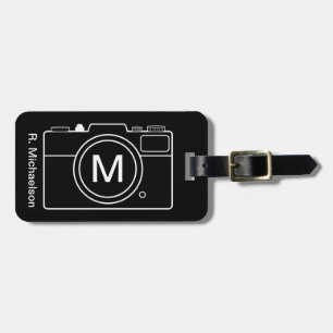 Bagagelabel voor monogramcamera - zwart-wit