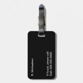 Bagagelabel voor monogramcamera - zwart-wit (Achterkant verticaal)