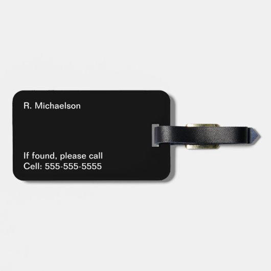 Bagagelabel voor monogramcamera - zwart-wit (Achterkant horizontaal)