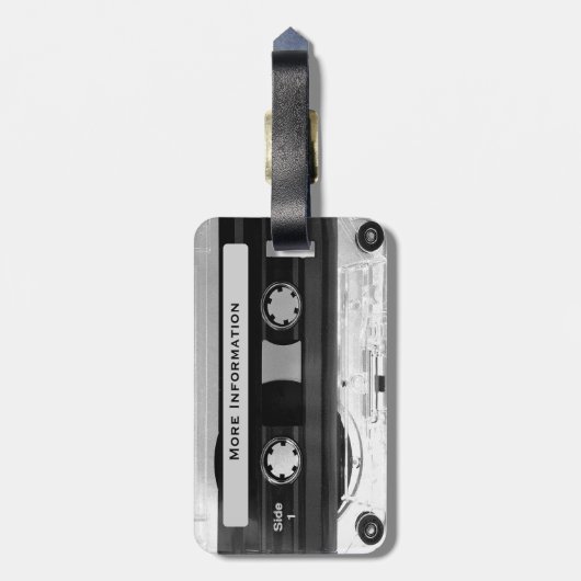 Bagagelabel voor onderscheidend audiocassetteeffec (Achterkant verticaal)