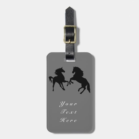 Bagagelabel voor paarden - aangepaste tekst en kle (Voorkant verticaal)