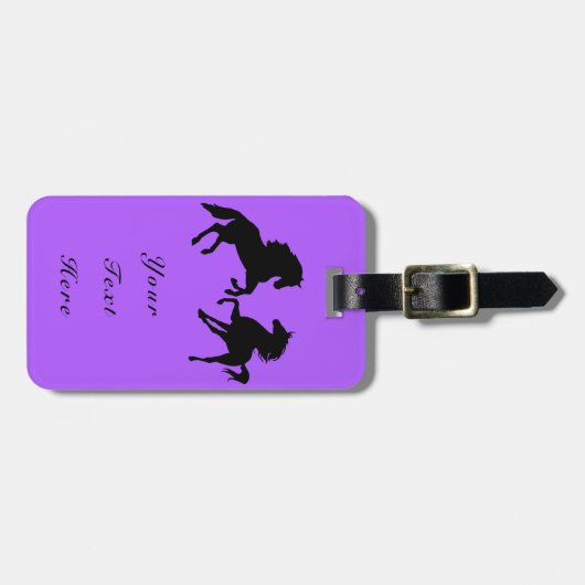 Bagagelabel voor paarden - aangepaste tekst en kle (Voorkant horizontaal)