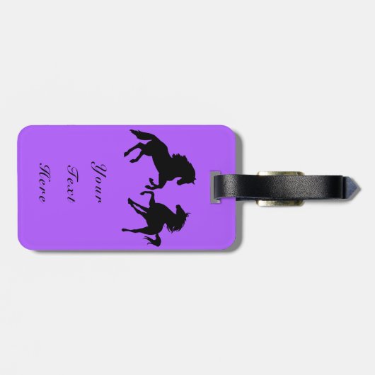 Bagagelabel voor paarden - aangepaste tekst en kle (Achterkant horizontaal)