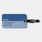 Bagagelabel voor persoonlijk chic blue reizen voor (Achterkant horizontaal)