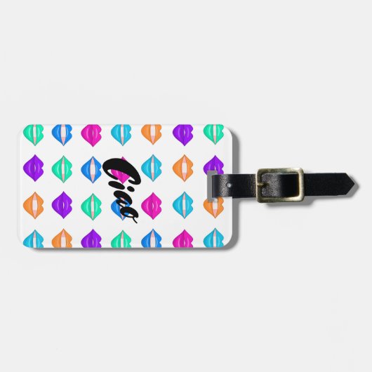 Bagagelabel voor regenboogkus (Voorkant horizontaal)