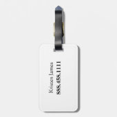 Bagagelabel voor reizen - Gepersonaliseerd (Achterkant verticaal)