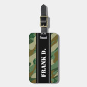 Bagagelabel voor reizen naar camouflage-patroonvor (Voorkant verticaal)