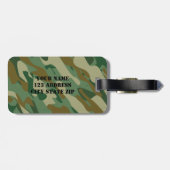Bagagelabel voor reizen naar camouflage-patroonvor (Achterkant horizontaal)