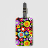 Bagagelabel voor retro spring hippie flower power (Voorkant (verticaal))