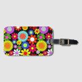 Bagagelabel voor retro spring hippie flower power (Voorkant (horizontaal))