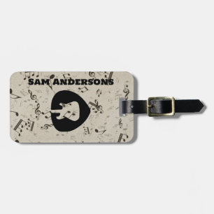 Bagagelabel voor Rock- en Roll Guitar Sound Wave