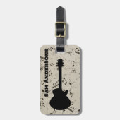 Bagagelabel voor Rock- en Roll Guitar Sound Wave (Voorkant verticaal)