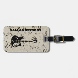 Bagagelabel voor Rock- en Roll Guitar Sound Wave