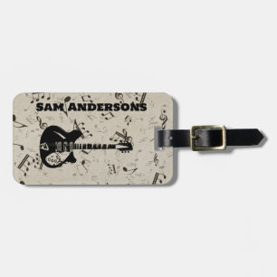 Bagagelabel voor Rock- en Roll Guitar Sound Wave