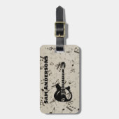 Bagagelabel voor Rock- en Roll Guitar Sound Wave (Voorkant verticaal)