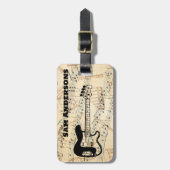 Bagagelabel voor Rock- en Roll Guitar Sound Wave (Voorkant verticaal)