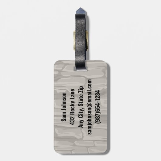 Bagagelabel voor rottenbeklimming (Achterkant verticaal)