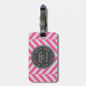 Bagagelabel voor roze en pooldons (Achterkant verticaal)