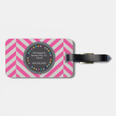 Bagagelabel voor roze en pooldons (Achterkant horizontaal)