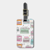 bagagelabel voor schrijfmachinepatroon (Voorkant verticaal)