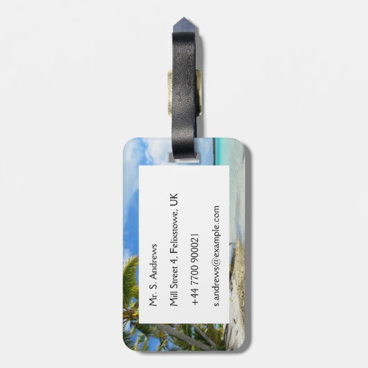 Bagagelabel voor Tropische vakantie (Achterkant verticaal)