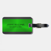 Bagagelabel voor zwart en groen geometrisch ontwer (Achterkant horizontaal)