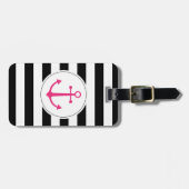 Bagagelabel voor zwart/wit anker (Voorkant horizontaal)