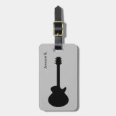 Bagagelabel voor zwarte rockgitaarmuziek (Voorkant verticaal)