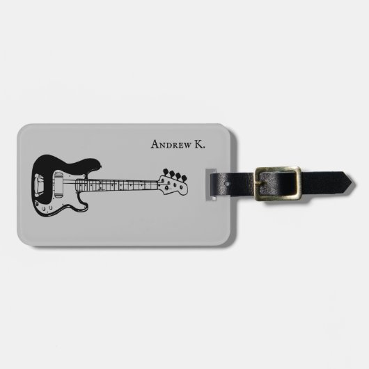 Bagagelabel voor zwarte rockgitaarmuziek (Voorkant horizontaal)