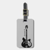 Bagagelabel voor zwarte rockgitaarmuziek (Voorkant verticaal)