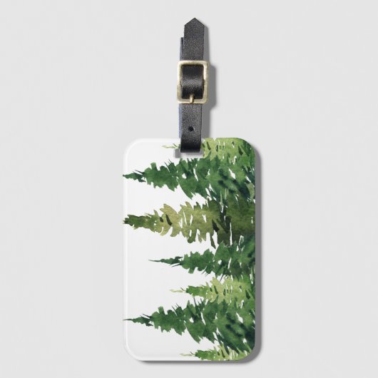 Bagagelabel - Waterverf bos (Voorkant (verticaal))