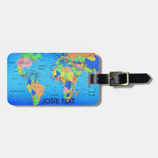bagagelabel - Wereldkaart (Voorkant horizontaal)