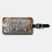 Bagagelabel Wereldkaart met metalen riem (Voorkant horizontaal)