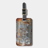 Bagagelabel Wereldkaart met metalen riem (Voorkant verticaal)