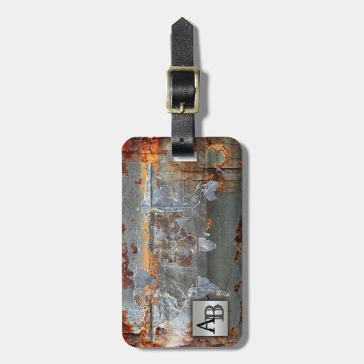 Bagagelabel Wereldkaart met metalen riem (Voorkant verticaal)