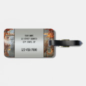 Bagagelabel Wereldkaart met metalen riem (Achterkant horizontaal)